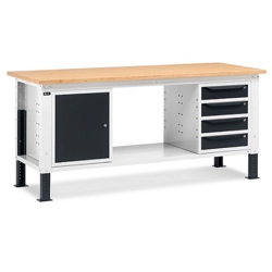 vendita online Banco work up 2005 piano multiplex mm.2000x750x732/1107h - grigio ral7035+ral7016 Banchi da lavoro Fami